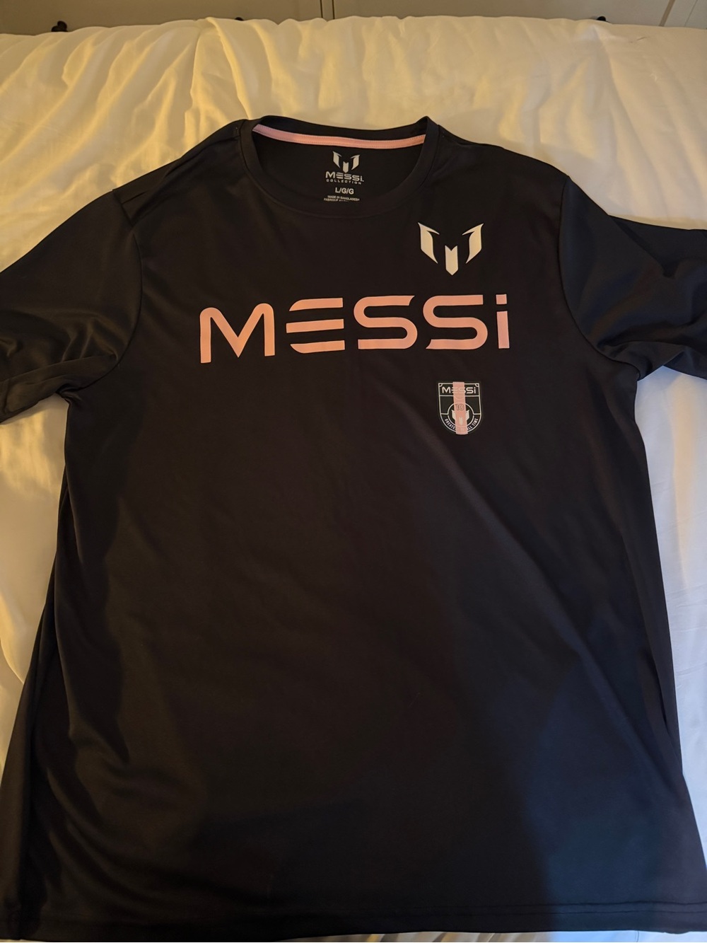 Messi Women's Black Jersey with Pink Logo